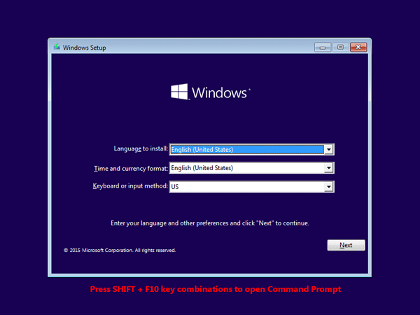 windows 10 password reset tool uefi